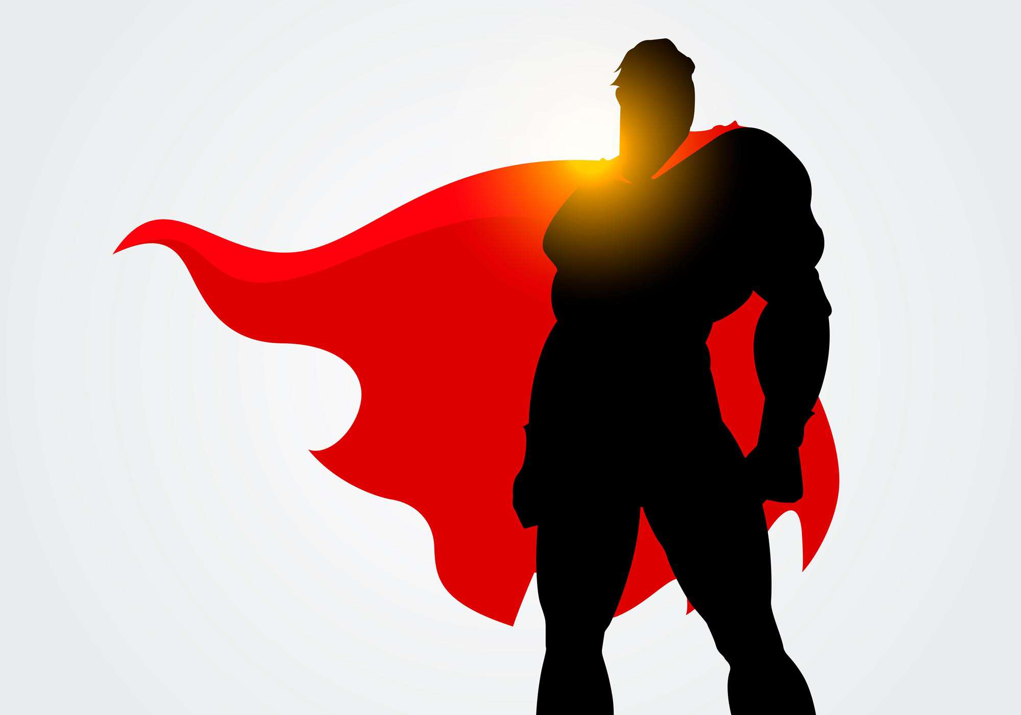 The-Superhero-Projekt_Superhero-image_Lindsey-Hughson_Executive-Mentor_Graphic representation of a Superhero with red cape flowing in the wind